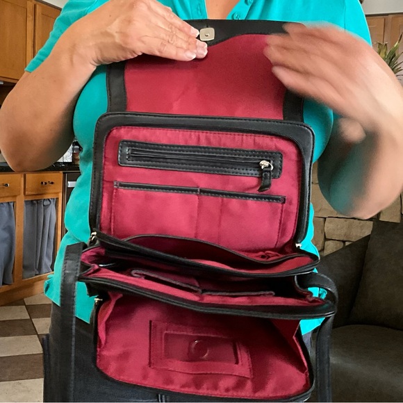 Black Leather Crossbody Bag - Picture 5 of 6